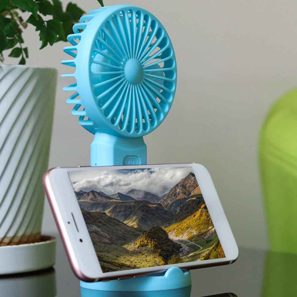 L8 Mini Fan Three-Speeds Strong Wind with Base Electric Portable Handheld Fan for Office