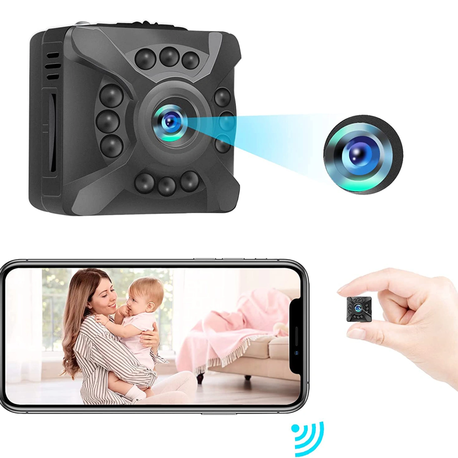 1 Set 1080P Wireless Camera Night Vision Smart Home Camera Surveillance for Home