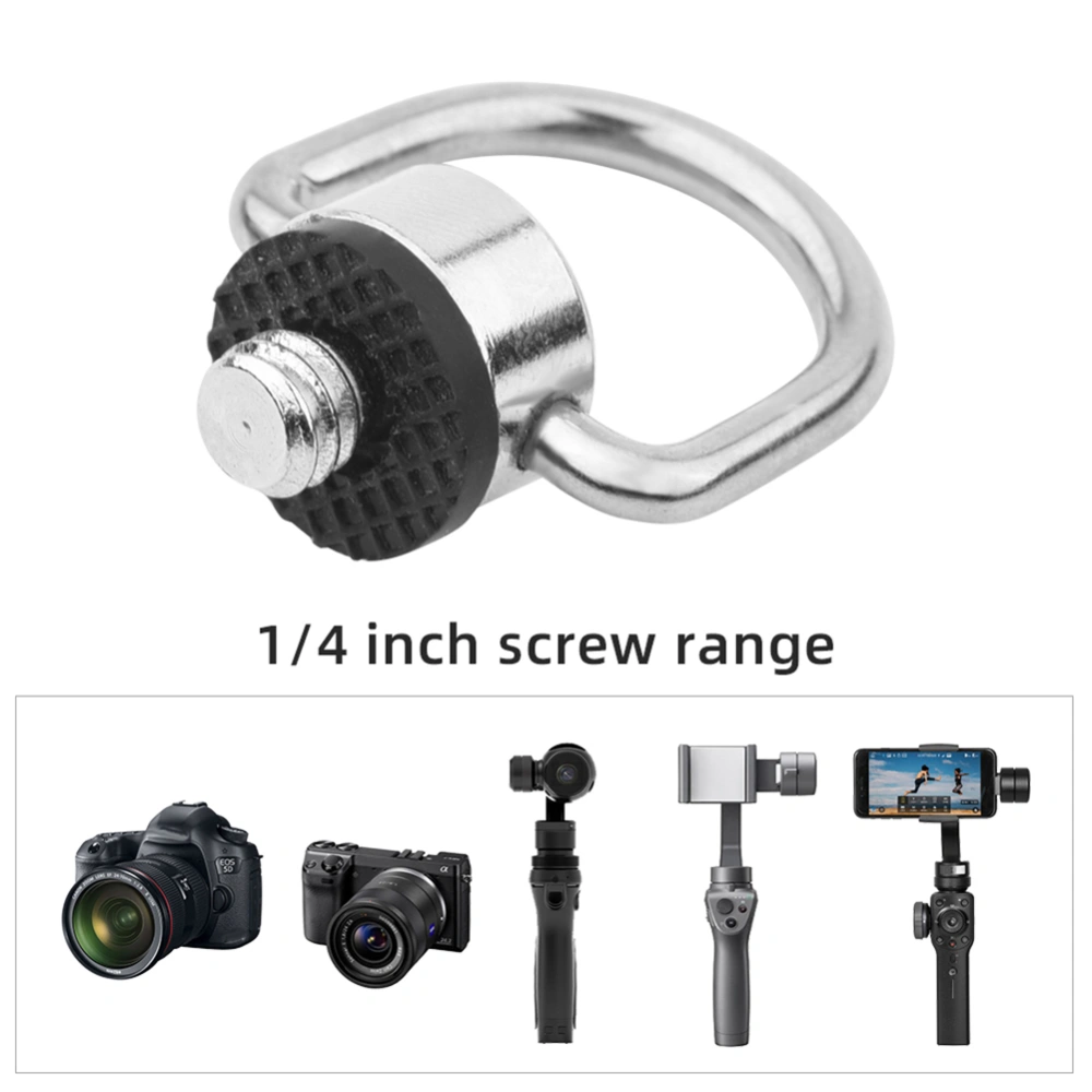 1/4inch Metal D-Ring Camera Tripod Monopod Screw Adapter for Quick Release Plate