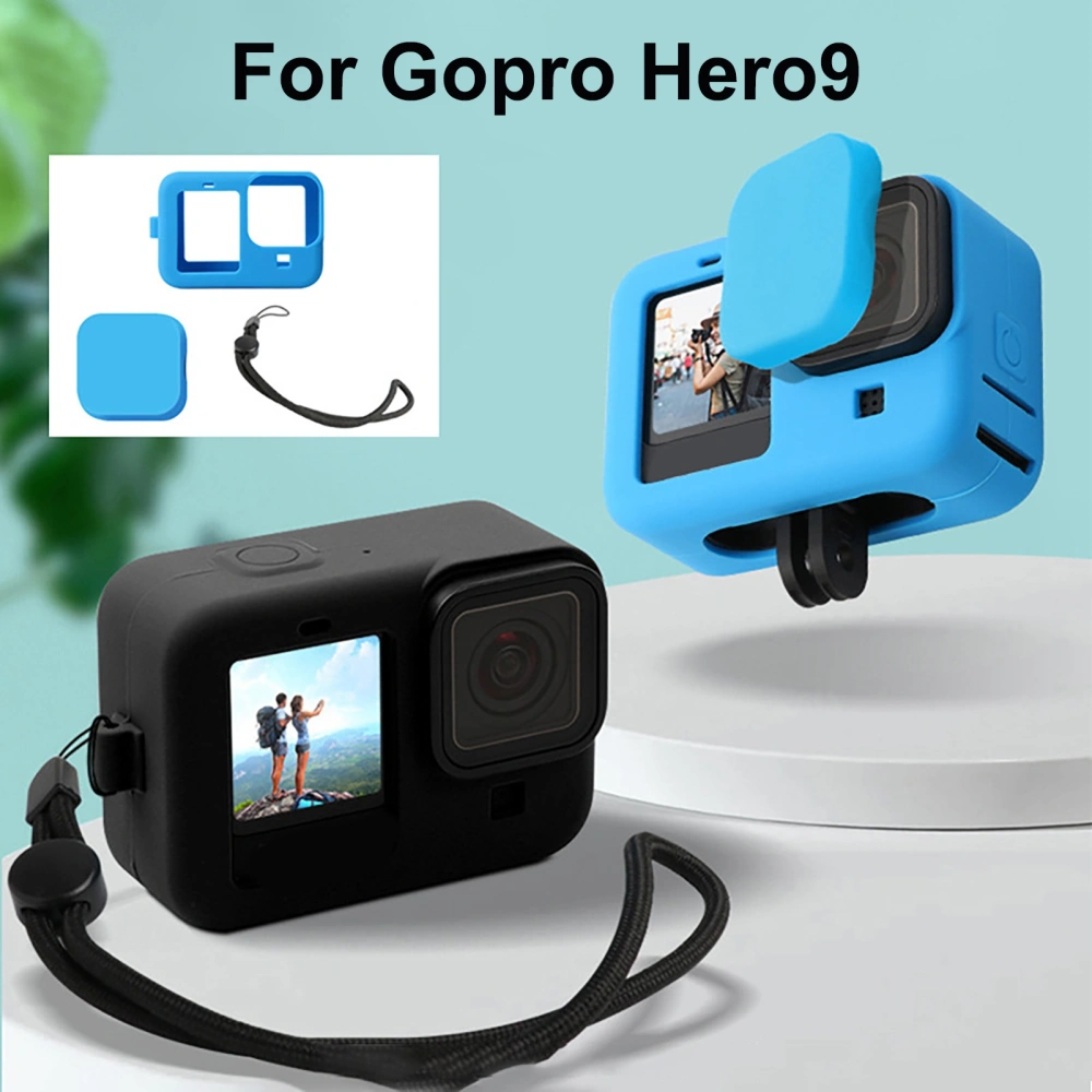 Anti-scratch Silicone Camera Protective Case with Lanyard for GoPro Hero 9 Black