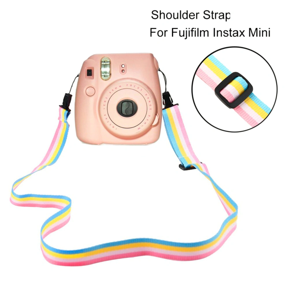 Camera Shoulder Strap Adjustable Flexible Anti-drop Portable Instant Film Camera Rainbow Carry Strap for Mini11/8/9/25/90/7c