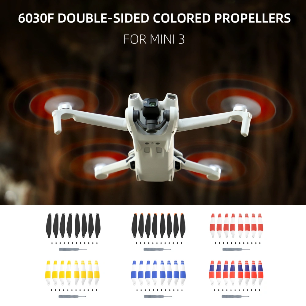 1 Set Propeller Blades Quick-Release Lower Noise Ultra-Light Blades Prop Replacement Propeller Supplies Set for DJI Mini 3