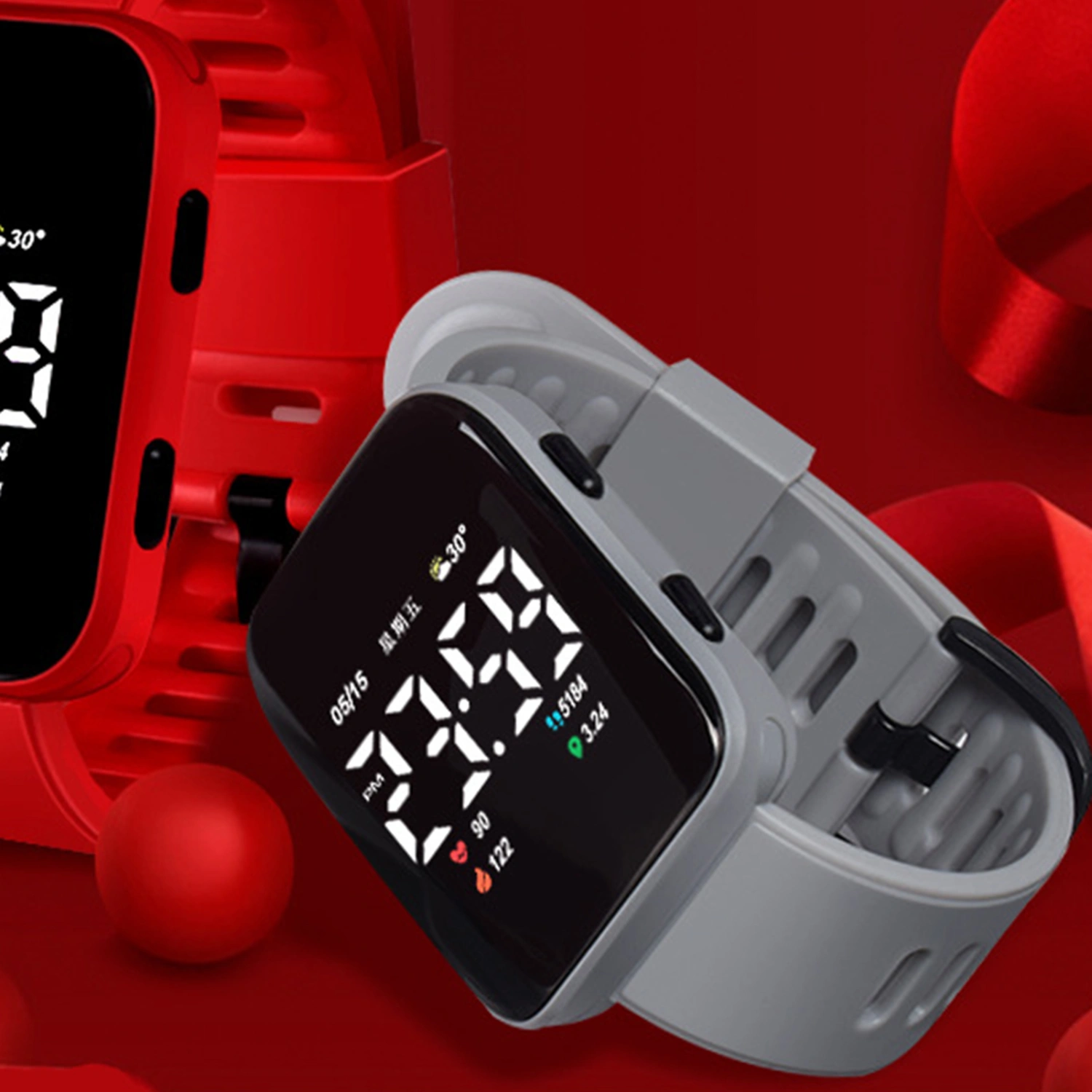 Electronic Watch LED Luminous Life Waterproof Square Dial Sports Digital Wrist Watch for Student