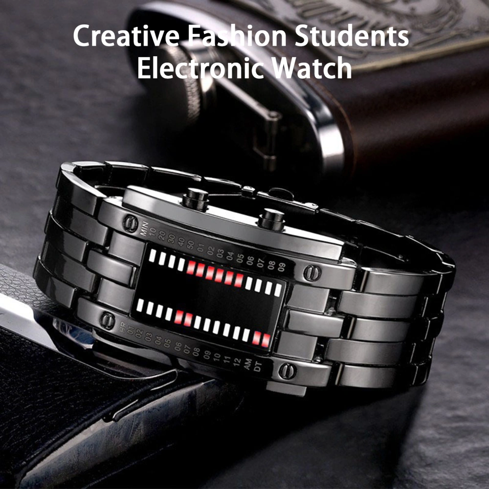 Binary Watch 30 Meters Waterproof LED Screen Adjustable Binary Comfortable to Wear Fashion Students Electronic Watch Daily Wear