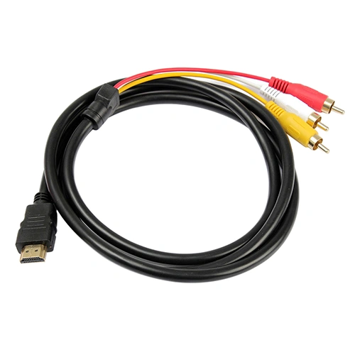 5 Feet 1080P HDTV HDMI-compatible Male to 3 RCA Audio Video AV Cable Cord Adapter