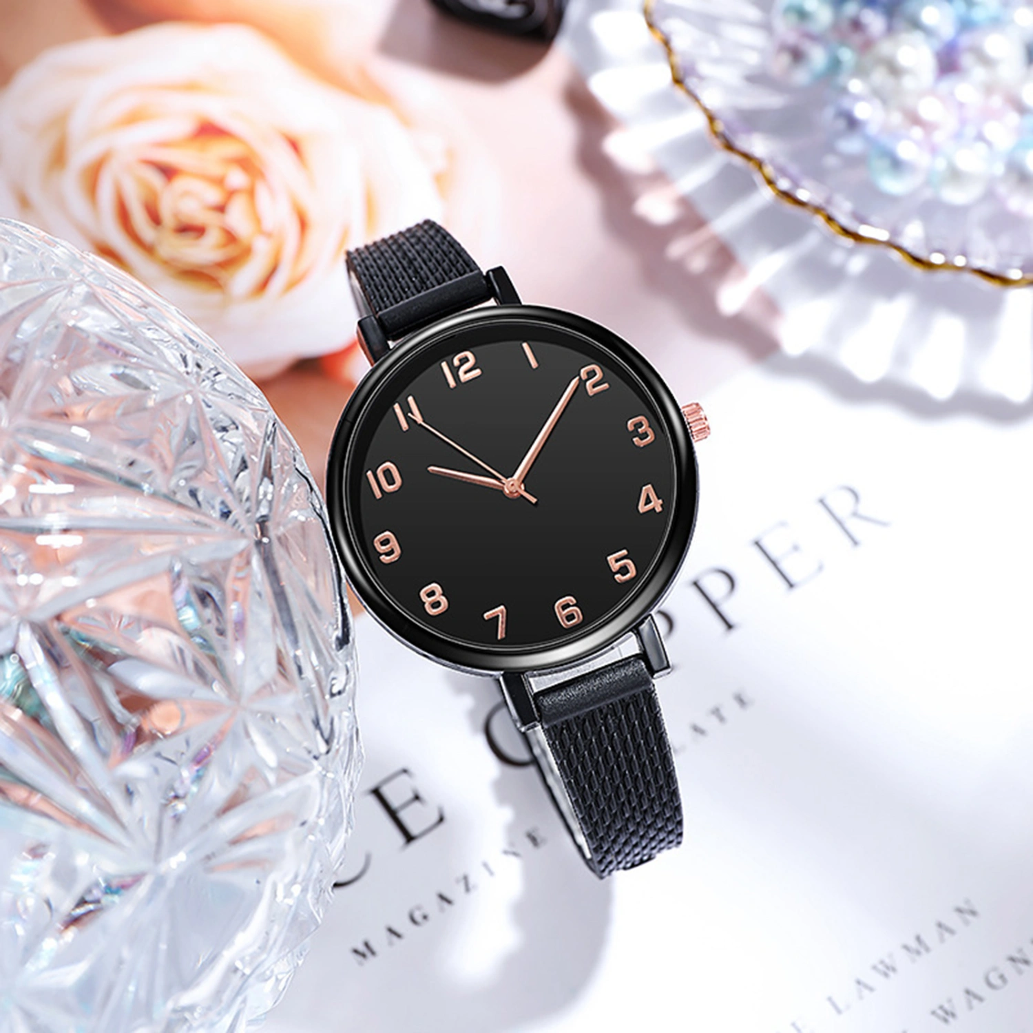 Women Watch Fashion Round Dial Ladies Quartz Wristwatch Bracelet Jewelry Accessories for Dating