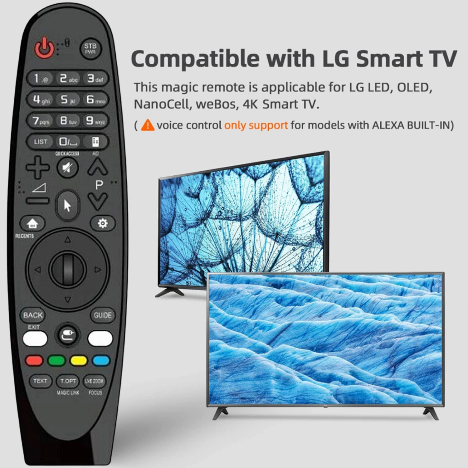 AN-MR18BA Smart Remote Control Sensitive Replacement 2.4G Mouse Control Function TV Wireless Remote Controller AKB75375501 for W8 E8 C8 B8 SK9500 SK9000 SK8070 SK800