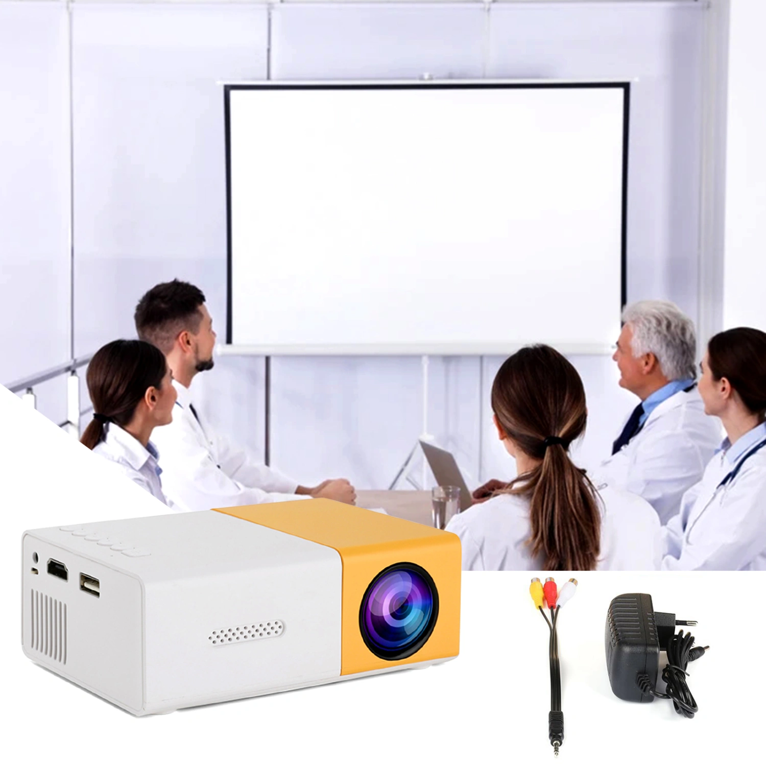 MP20 Mini Projector Multifunctional Large Screen ABS Portable 320 x 240 Resolution Media Projector for Home
