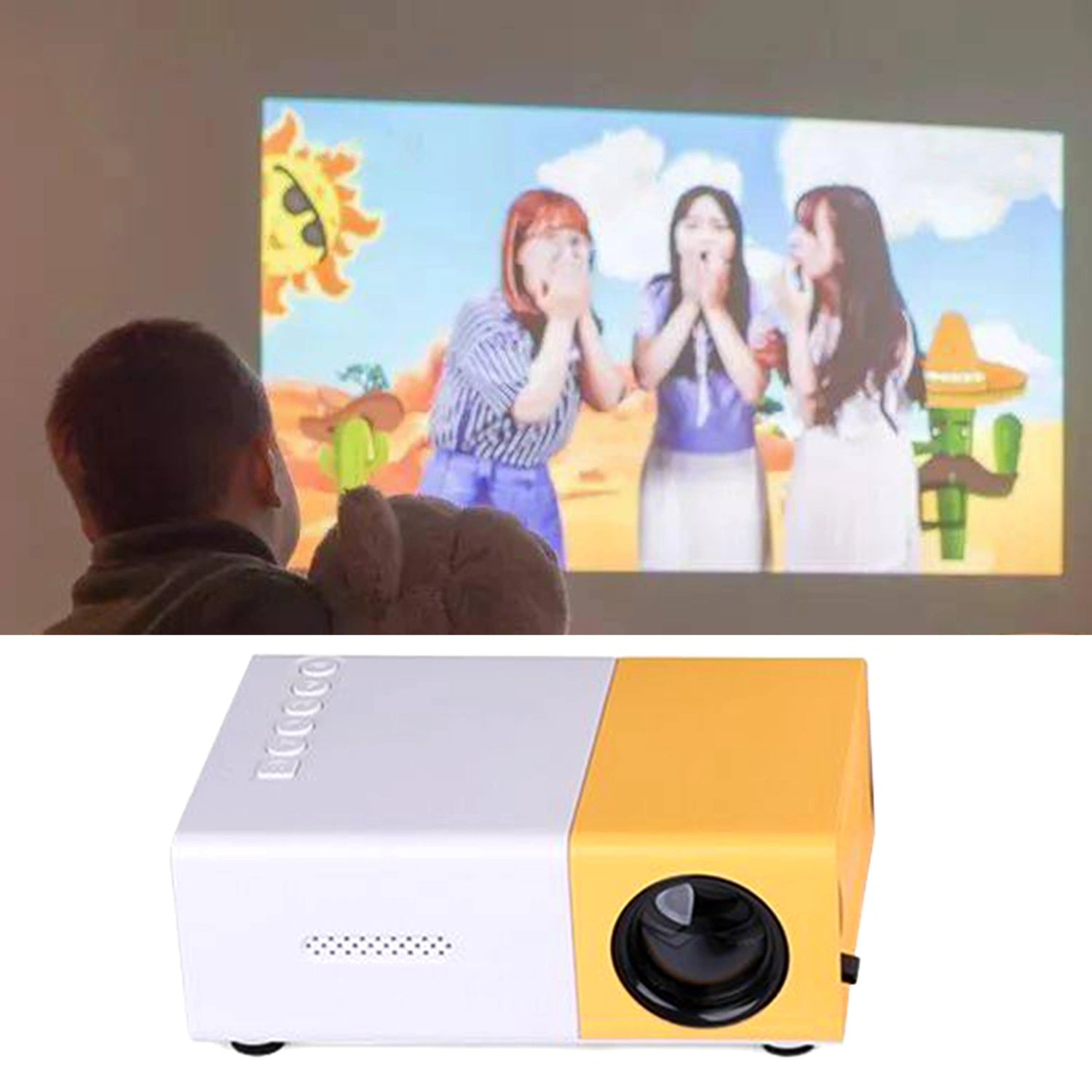 MP20 Mini Projector Multifunctional Large Screen ABS Portable 320 x 240 Resolution Media Projector for Home