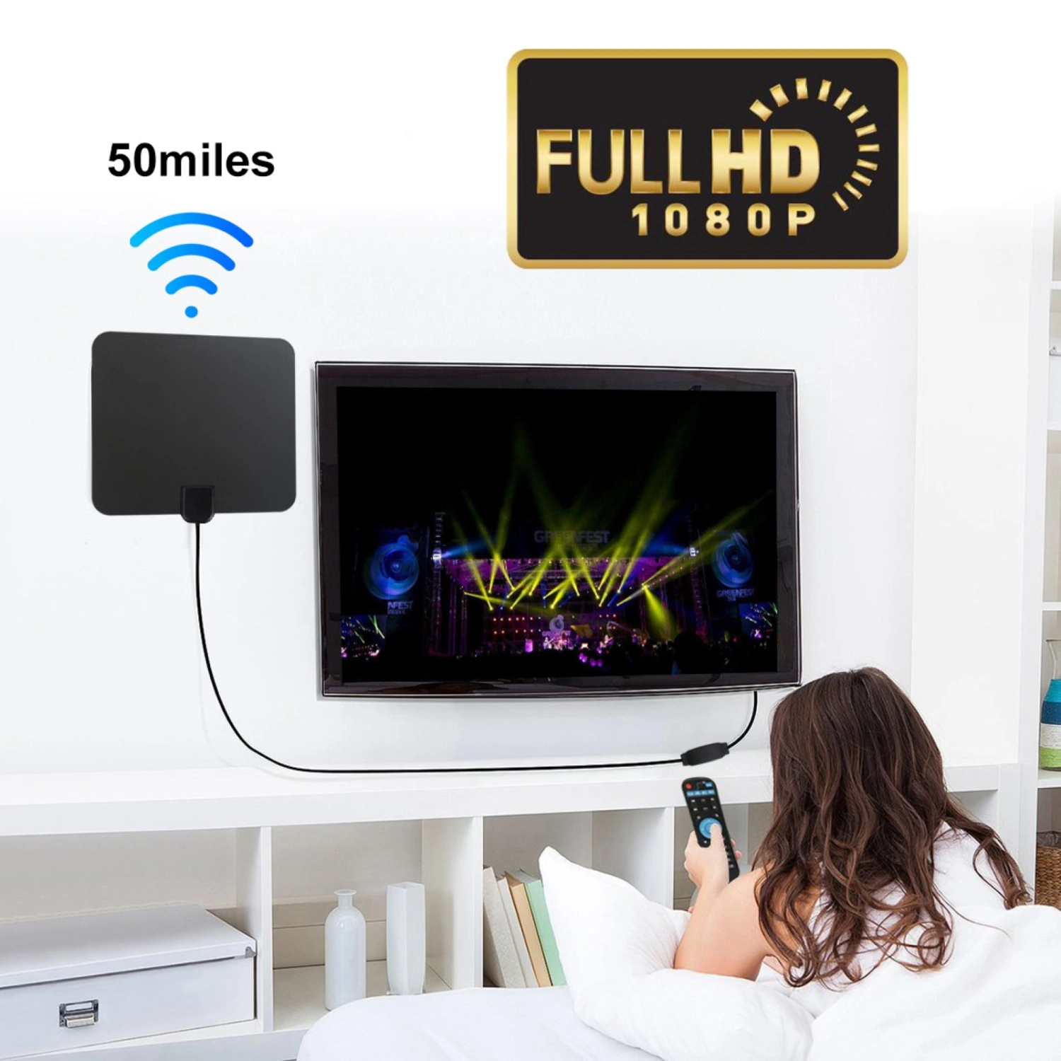 Indoor Outdoor Digital HDTV DTMB TV Antenna Signal Receiver Booster Amplifier