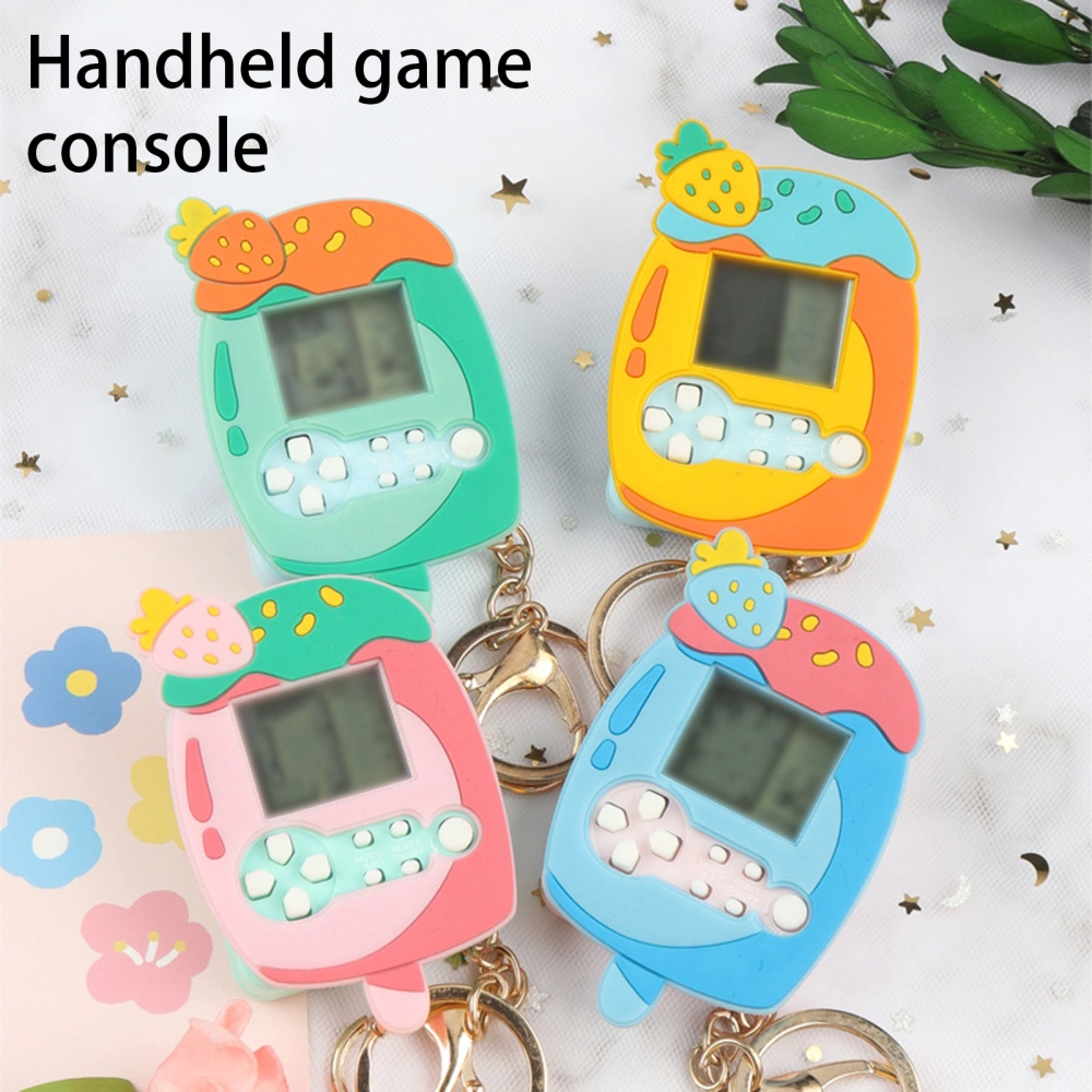 Funny Handheld Game Console with Keychain Blocks Game Stress Relief Backpack Ornament Mini Game Console Kids Toys