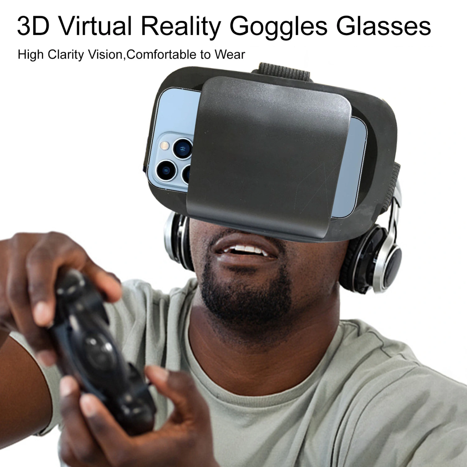 VR Glasses Ergonomic Design Long Standby Time High Clarity Vision Easy-to-Setup Wide Compatibility Improved Visual Experience VR Accessories 3D Virtual Reality Goggles Glasses for Home
