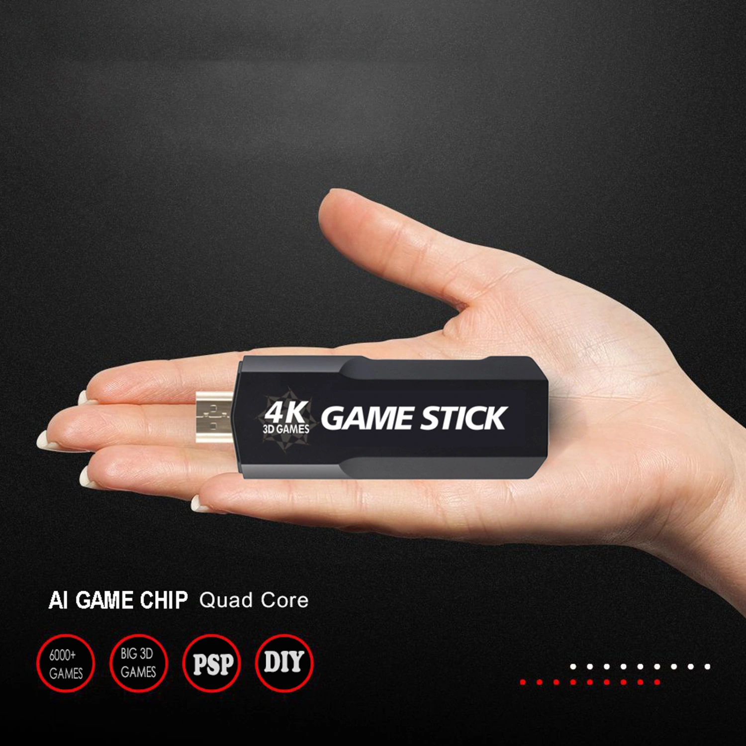 Video Game Console 4K HD-compactible Multilingual Handheld 2.4G Double Wireless Controller Game Player for Party for PS1/MAME 