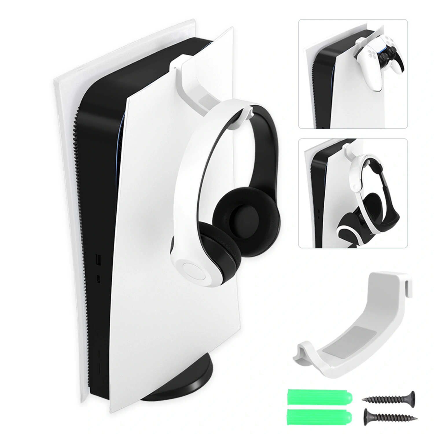 Game Handle Hanger Detachable Anti-slip Headphone Controller Hook Holder Storage Rack Game Accessories for PS5 Console 