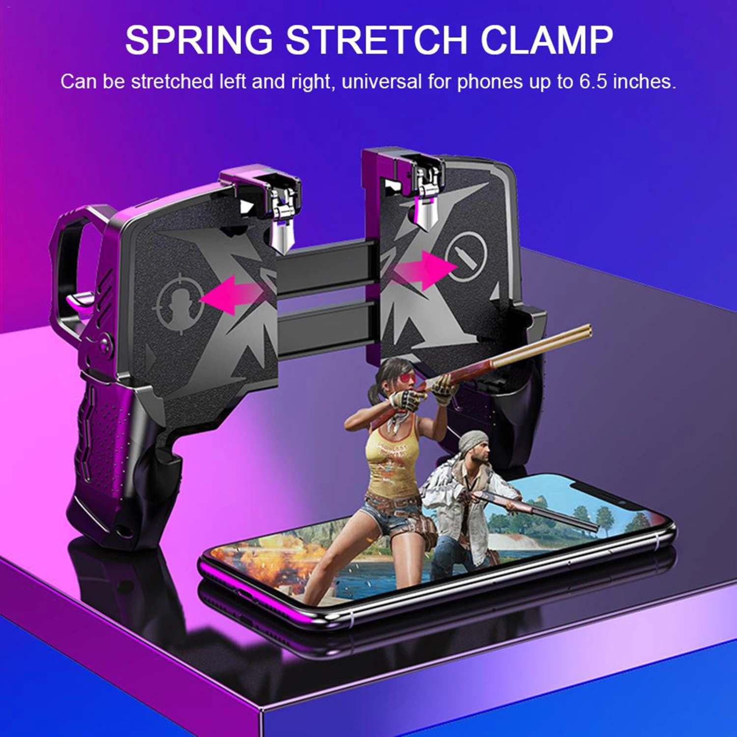 Game Controller Multifunctional Quick Respond ABS Four-finger Linkage Phone Game Trigger for Gaming