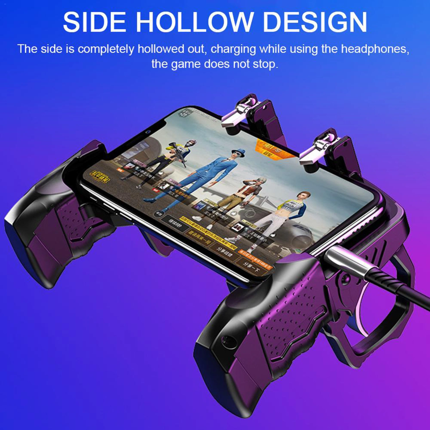 Game Controller Multifunctional Quick Respond ABS Four-finger Linkage Phone Game Trigger for Gaming