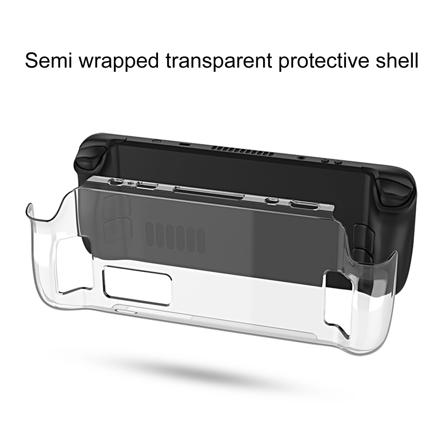 Game Console Shell Shock-absorbing Anti-drop Precise Hole Half-pack Game Console Host Rear Case for Steam Deck Host