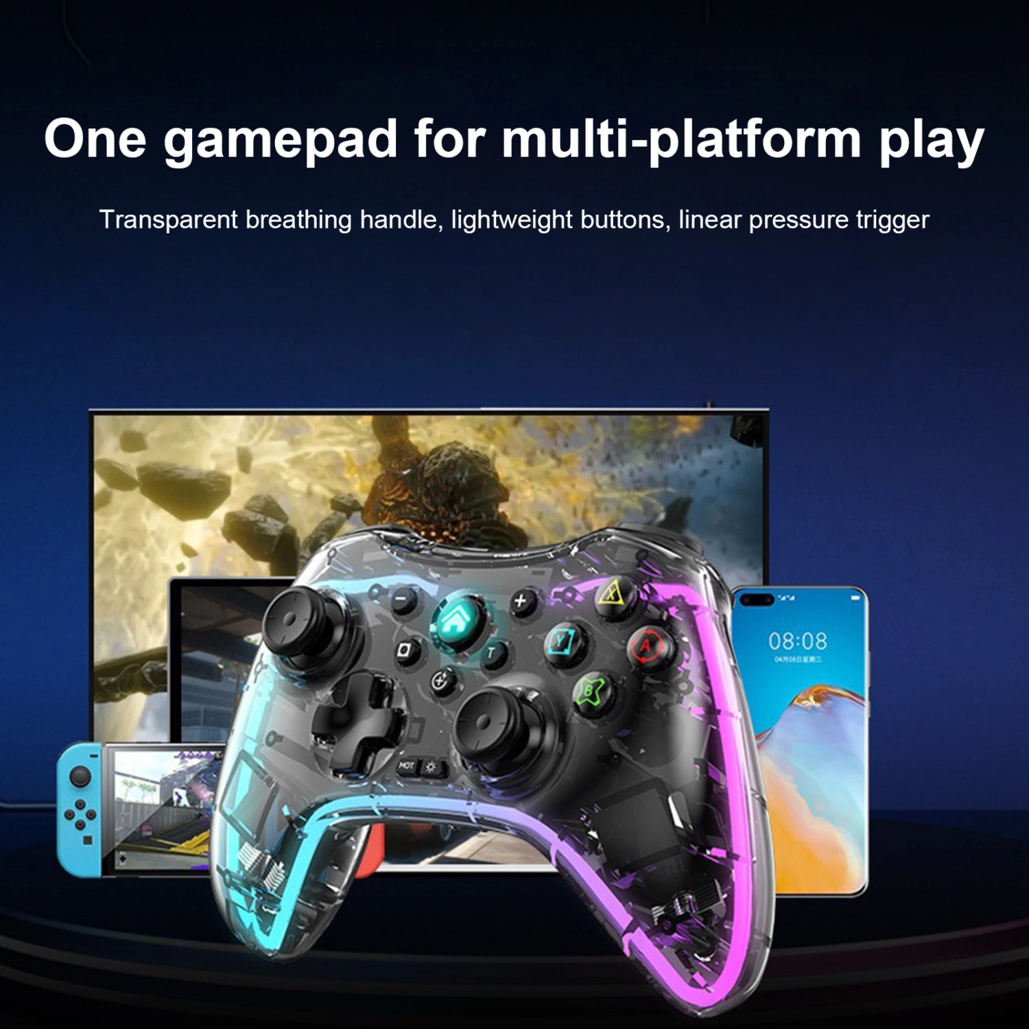 1 Set PC Controller Linear Pressure Trigger Keys Joystick Entertainment ABS Video Games Phone External Gaming Controller for PC/PS/SWITCH