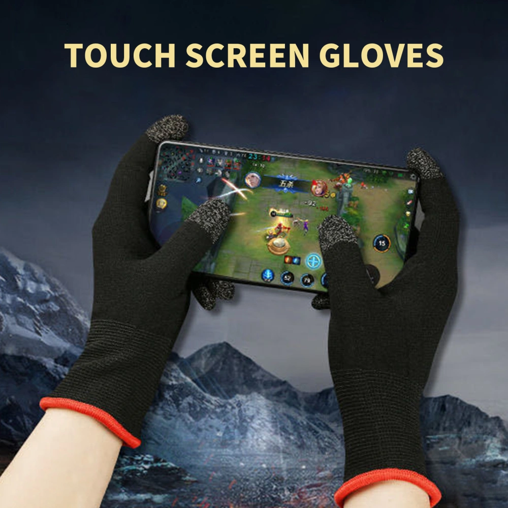 1 Pair Hand Covers Breathable Sensitive Touch Two-finger/Five-finger Anti-slip Sweatproof Anti-UV Silver Fiber Smooth Operation Touch Screen Gaming Gloves for Cycling