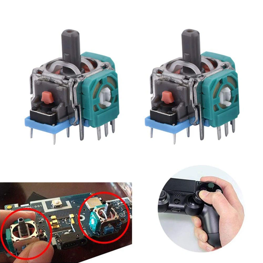 1 Set Joystick Repair Hat Easy Installation Sensitive Perfect Replacement with Button Conductive Adhesives Full 3D Analog Rocker Stick Replacement for PS4 2.0