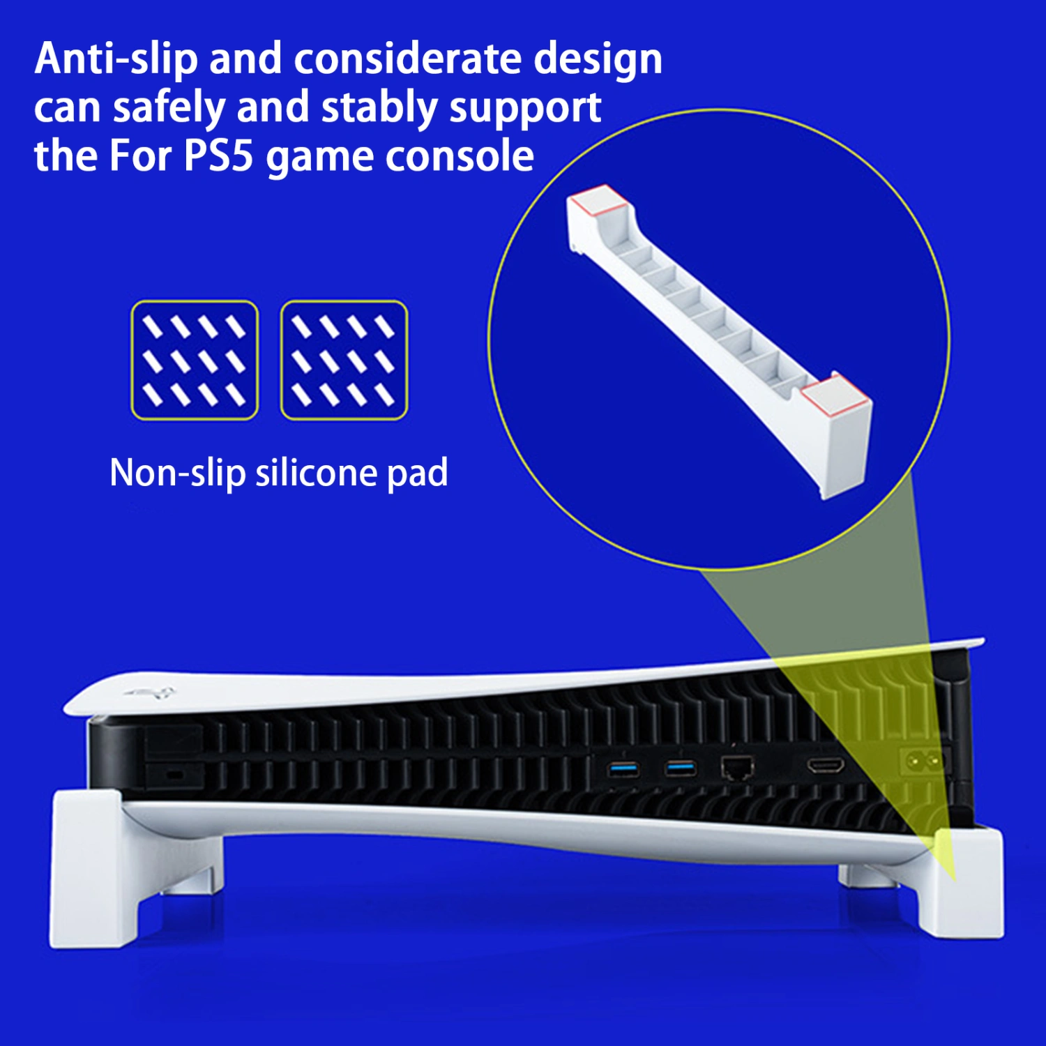 2Pcs Console Fixed Base Non-slip Pad Easy Installation Good Heat Dissipation Game Console Cooling Bracket for SONY for PS5