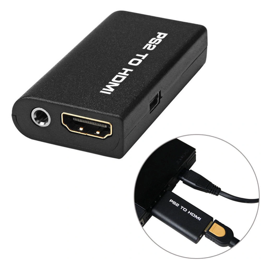 For PS2 to HDMI-compatible with 3.5mm Audio Video Converter Connector AV Adapter for HDTV