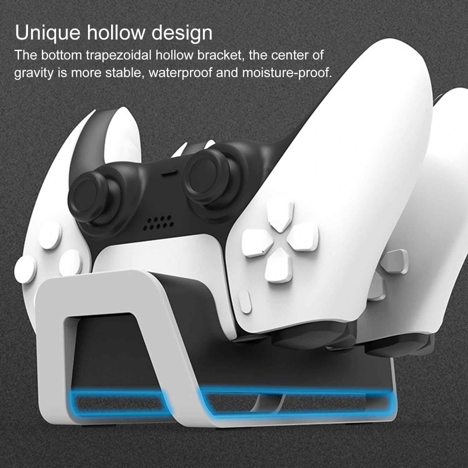 Dual Ports Gamepad Joystick Game Controller Type-c Charging Dock Adapter for PS5