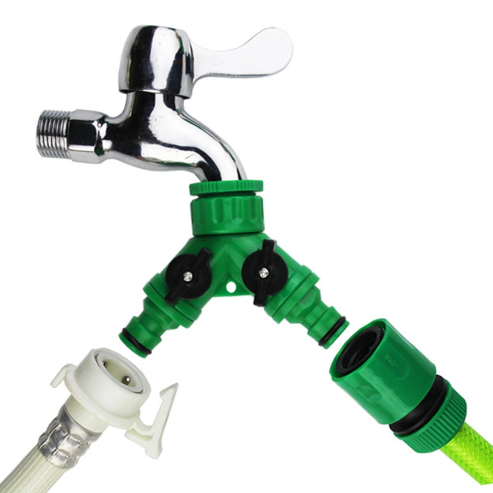 Ball Valve 2 Way No Leakage Plastic Y Connector Faucet Splitter for Watering