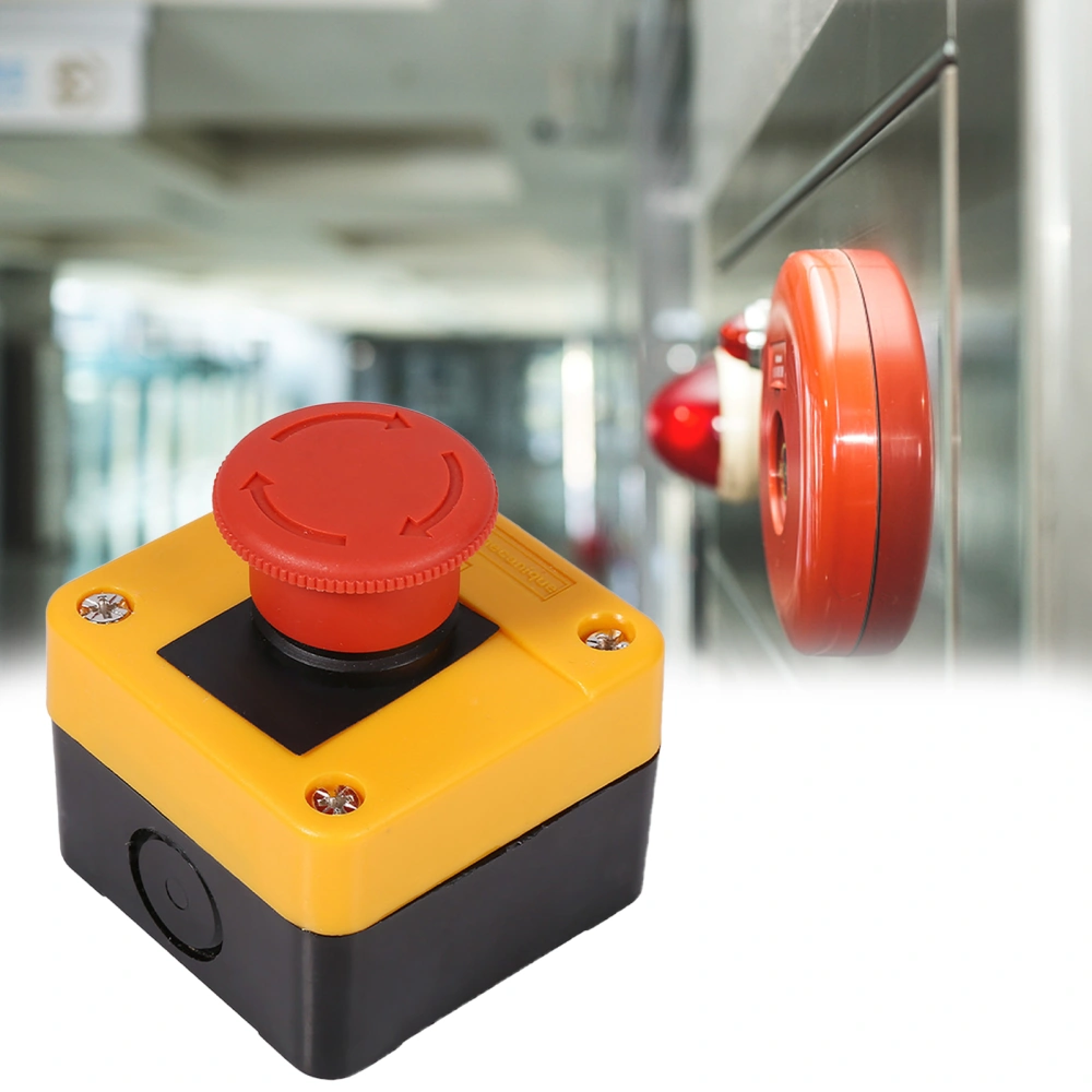 Emergency Stop Switch Bright Easy Operation Plastic Practical Emergency Stop Button for Contactors