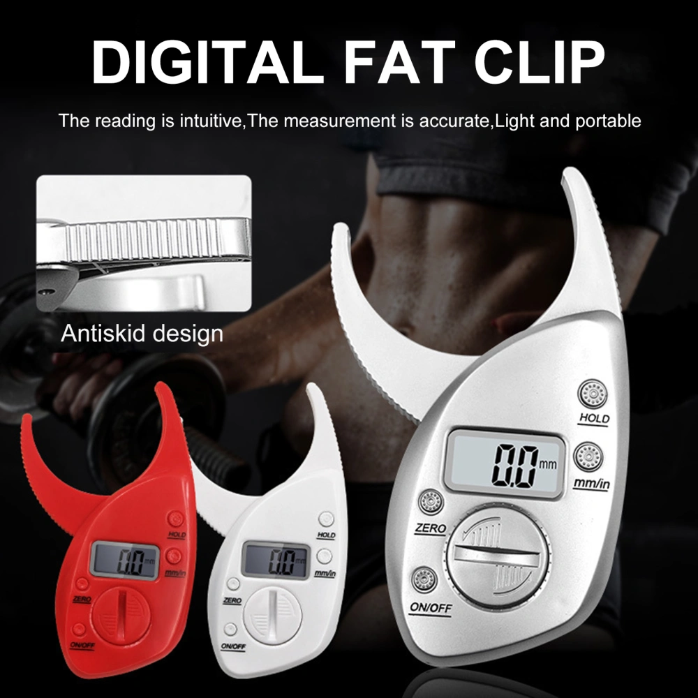 Portable Digital Display LCD Body Fat Caliper Skin Fold Monitor Analyzer Clip