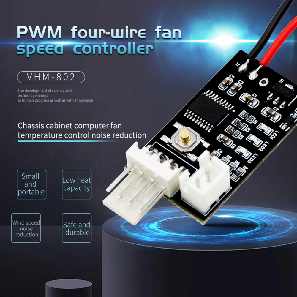 VHM-802 Speed Controller Portable Low Thermal Capacity Module 4-wire Temperature Controller for PC Fan