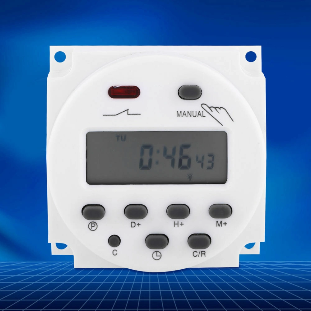 CN101A Time Switch Digital Display Programmable 1min Interval 12/220V Power Timer Relay for Lamp