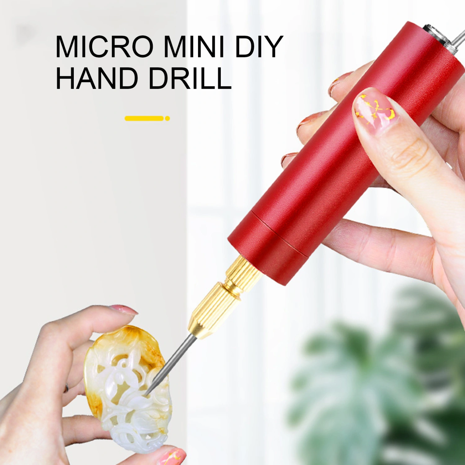 Handheld High Concentricity USB Electric Drill Aluminium Alloy Portable Mini Electric Motor Hand Drill for 2015 Drill Bits 0.8-1.5mm 2032 Drill Bits 2.5-3.2mm