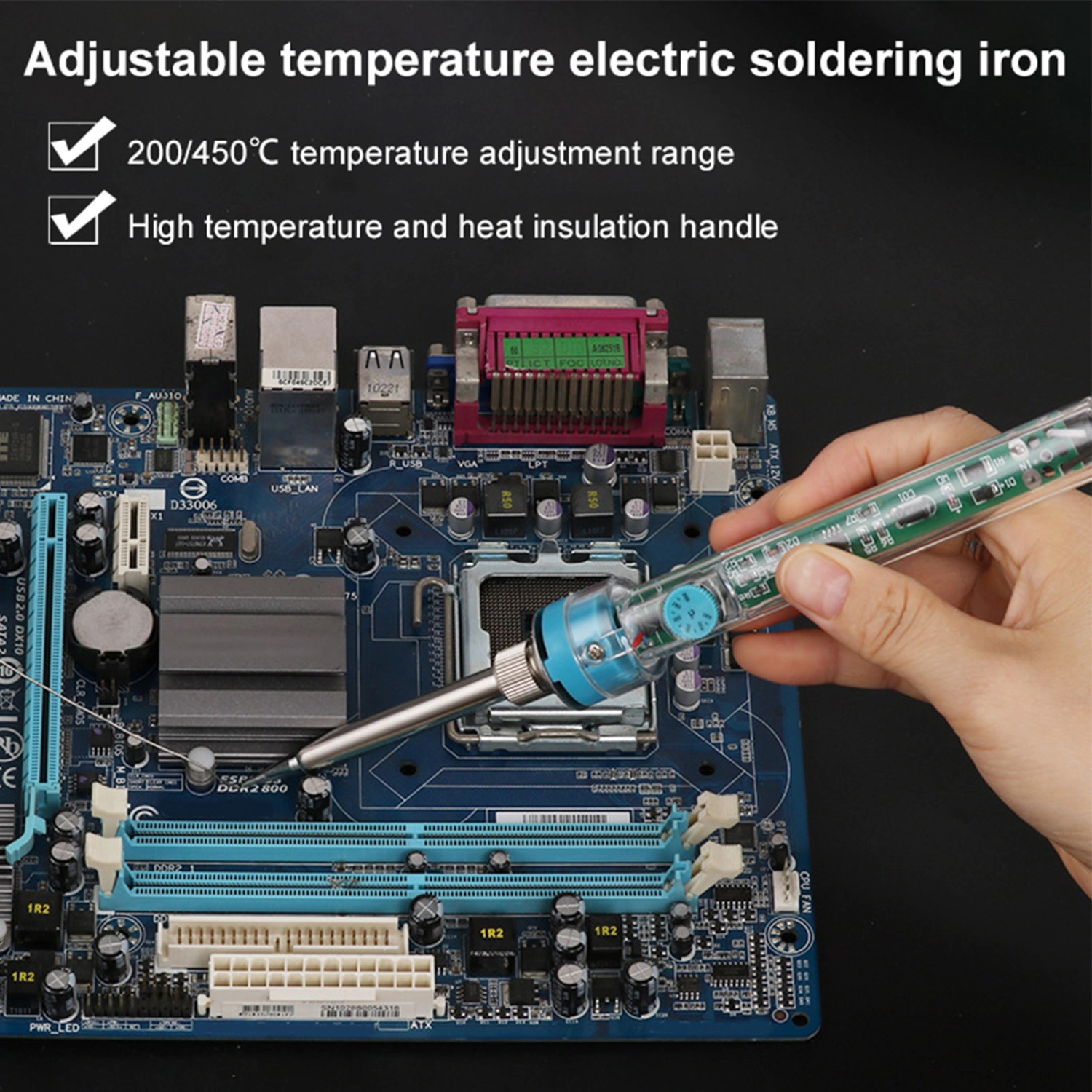 907/905 High Efficiency Electric Solder Iron Ceramic Heating Core Stable Performance CN Plug Soldering Iron Pen for Electronic Circuit Repair