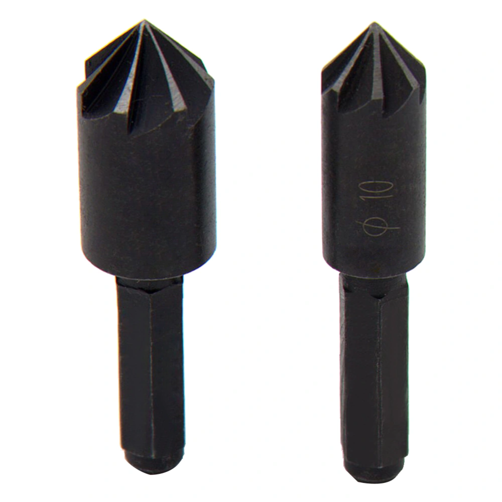 2Pcs Carbon Steel Chamfer Hex Handle Countersink Boring Set Drill Bit Tools