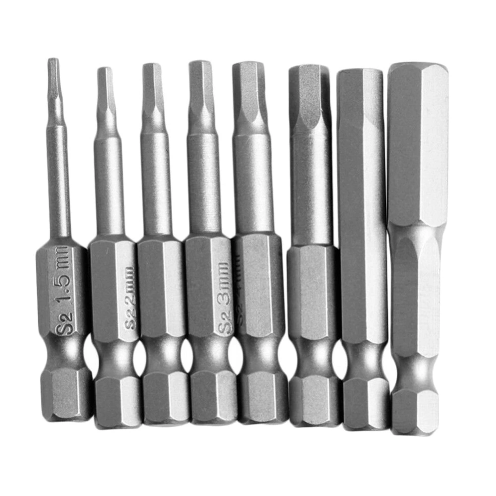 8Pcs Hexhead Allen Bit Set Quick Change Connect Driver Power Drill Metric Tool