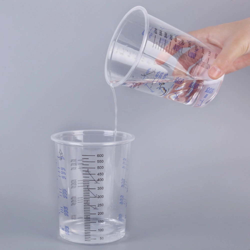 10PCS Calibration Pot Precise Transparent Scale Design Disposable Measuring Cups for Precise Mixing of Paint and Liquid