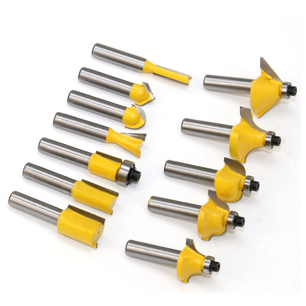 12Pcs 8mm Shank Wood Milling Cutter Router Bit Set Woodworking Engraving Tool