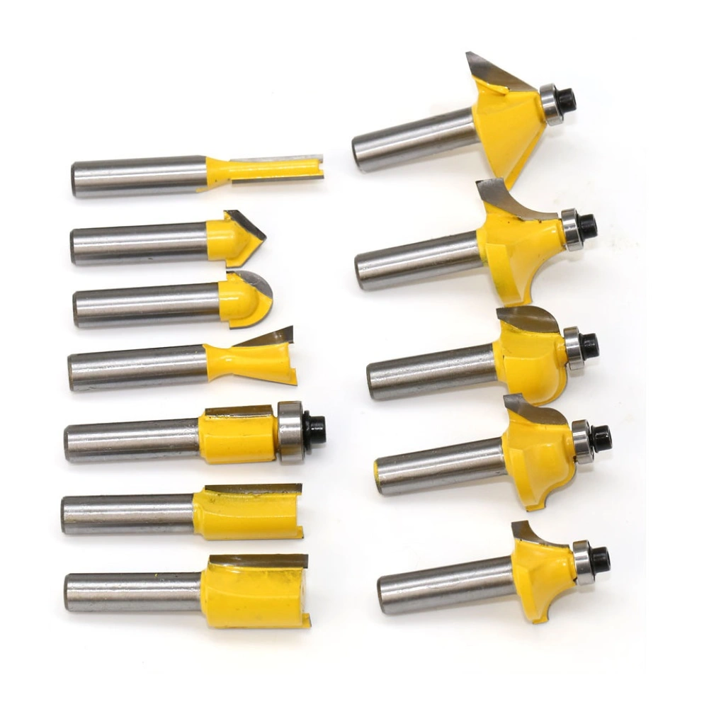 12Pcs 8mm Shank Wood Milling Cutter Router Bit Set Woodworking Engraving Tool