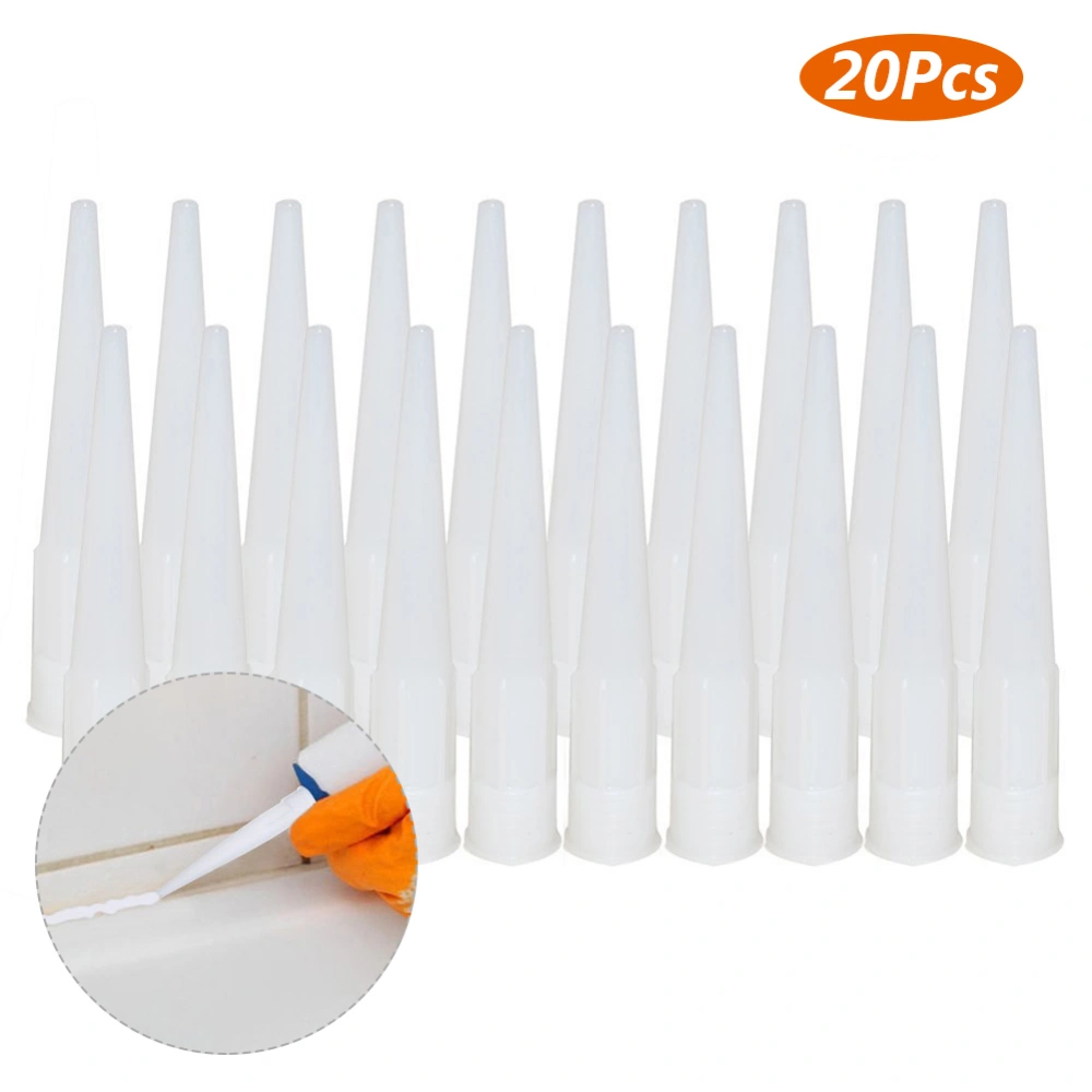 20Pcs Silicone Universal Caulking Nozzle Glass Glue Sealant Tip Mouth Extension Tool