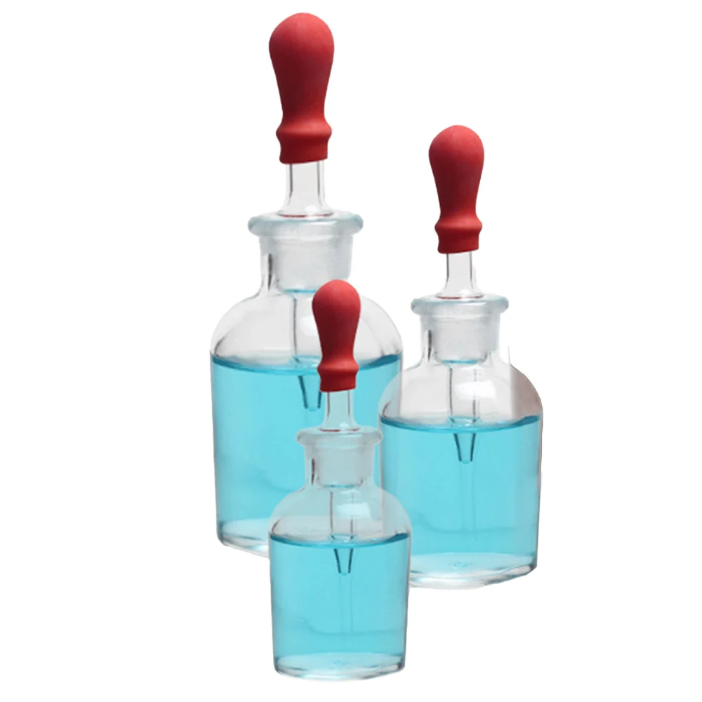 30/60/125ml Transparent Rubber Head Laboratory Dropper Bottle Glass Equipment