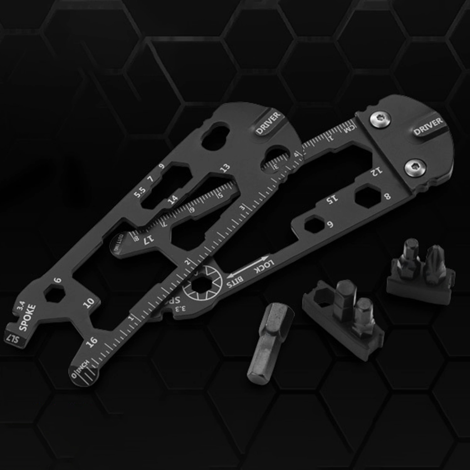 16 in 1 Portable Screwdriver Wrench Ruler Multi-function Bicycle Repair Tool