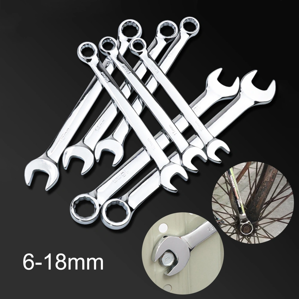 6-18mm Dual-head Ratcheting Spanner High Hardness Anti-rust Repair Tool Multipurpose Ratchet Wrench for Workshop