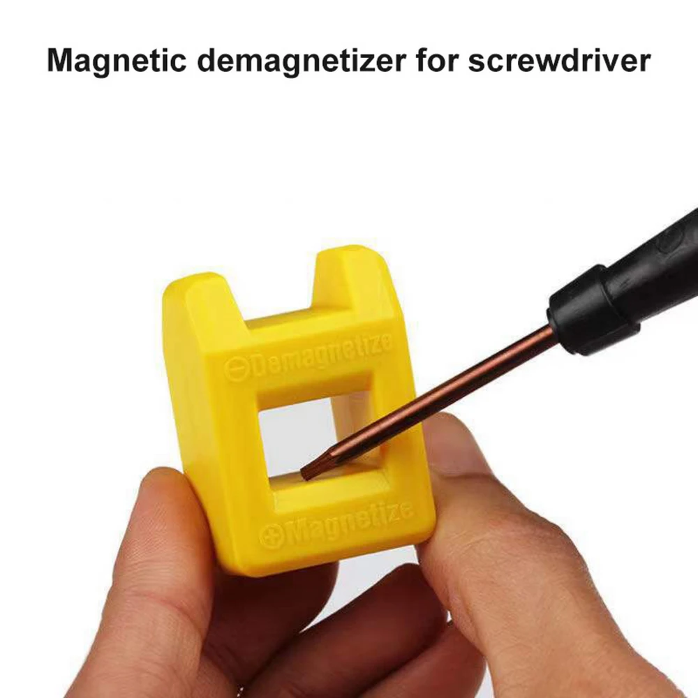 10Pcs Demagnetizer Strong Magnetic Force High Hardness Non-slip Labor-saving 2 in 1 Screwdriver Magnetizer Carpentry Gadget