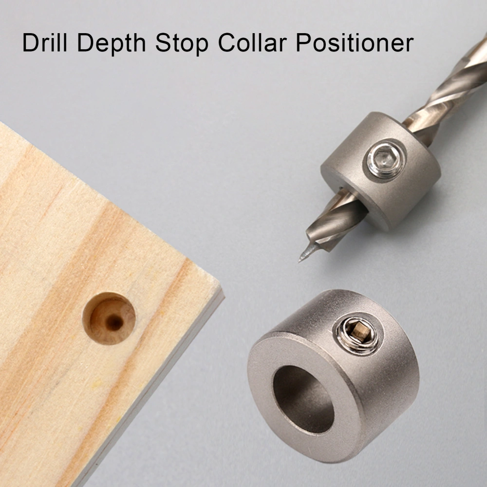 1 Set 3-in-1 Drill Depth Stop Collar High Hardness Woodworking Drill Bit Depth Stop Collars Ring Carpentry Supply