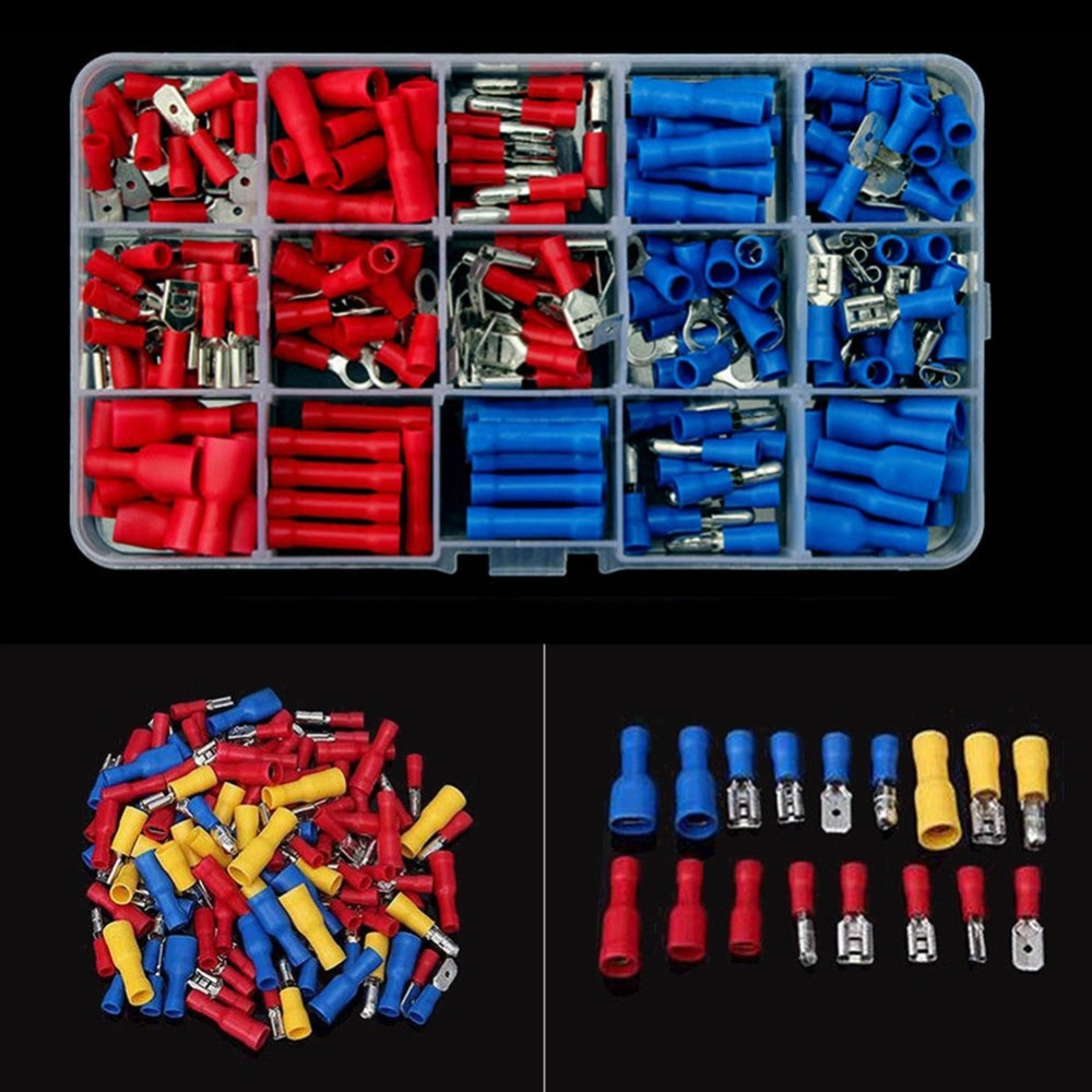 120Pcs Electrical Assorted Insulated Wire Cable Terminals Crimp Connectors Kit