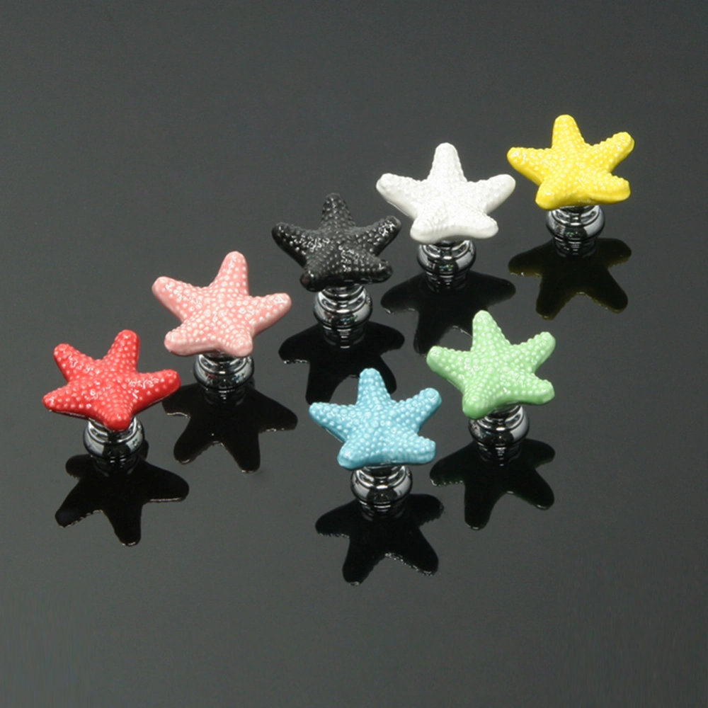 Starfish Ceramic Cabinet Wardrobe Cupboard Pull Knob Handle Furniture Hardware