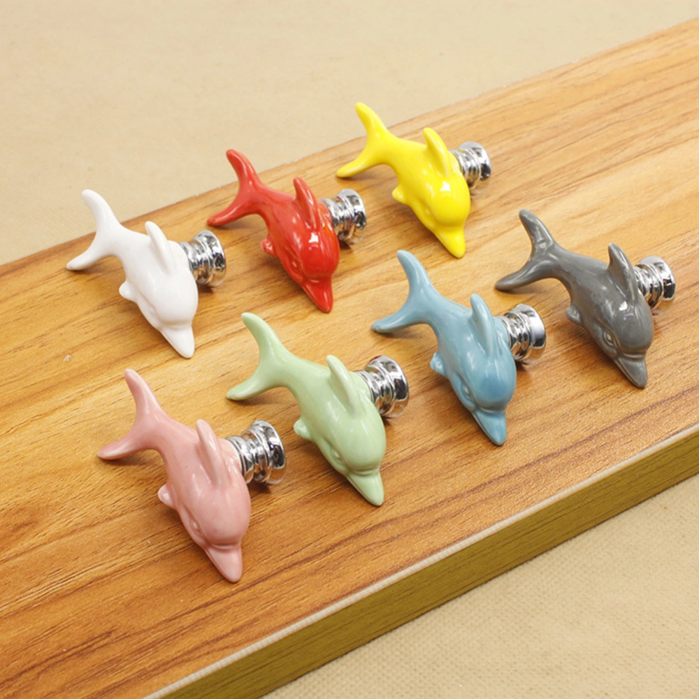 Dolphin Ceramic Drawer Cabinet Wardrobe Cupboard Pull Knob Furniture Handle