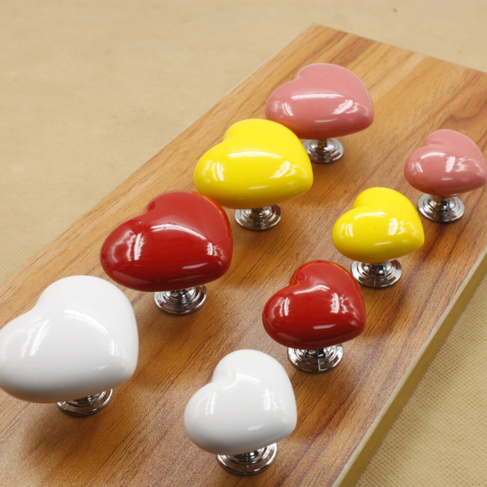 Heart Shape Ceramic Drawer Cabinet Wardrobe Cupboard Pull Knob Furniture Handle