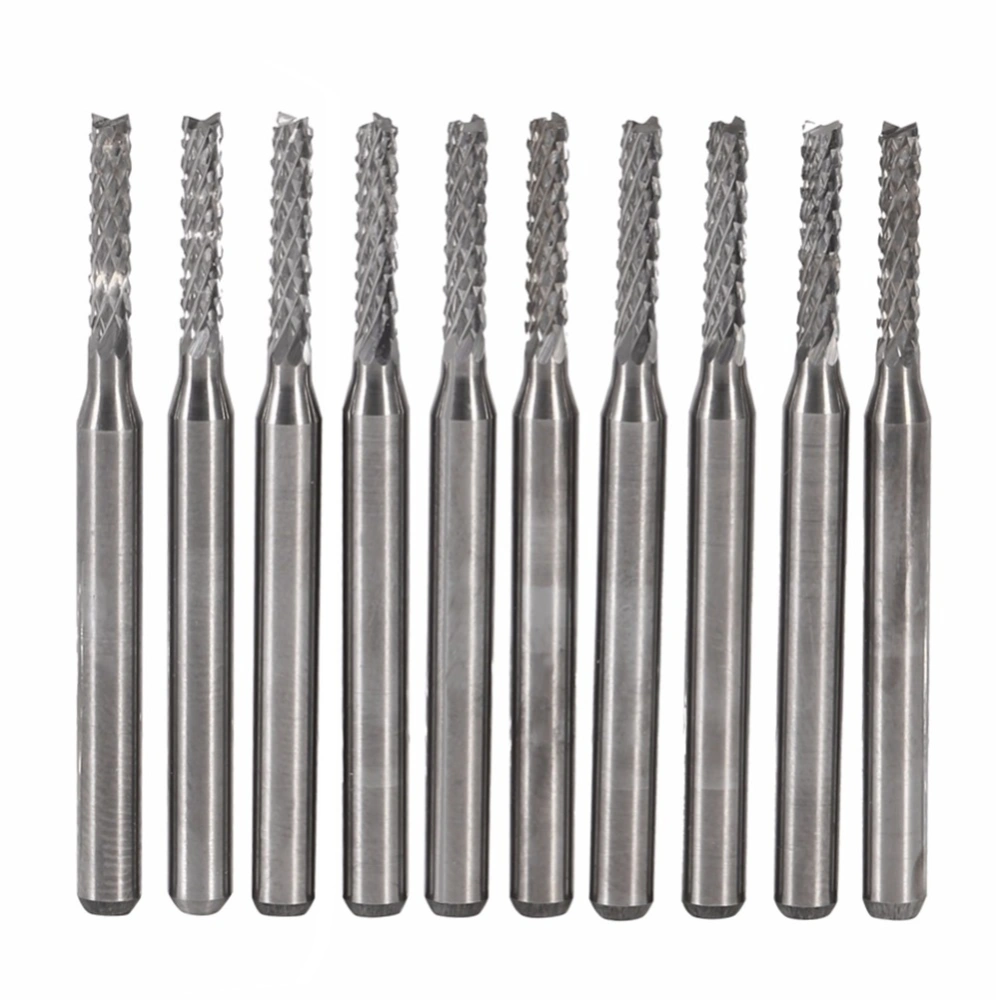 10Pcs 3.175mm 1/8inch Shank Corn Mill Cutter CNC Engraving Bit Woodworking Tool